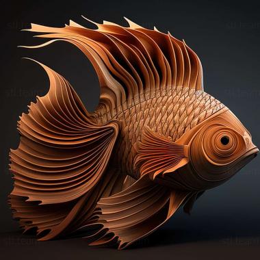 3D модель Веерохвост риба (STL)